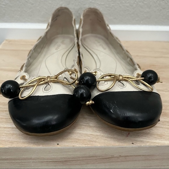 Kate Spade RARE Bauble Black Cap Toe Ballet Flats 6.5 - Picture 3 of 6